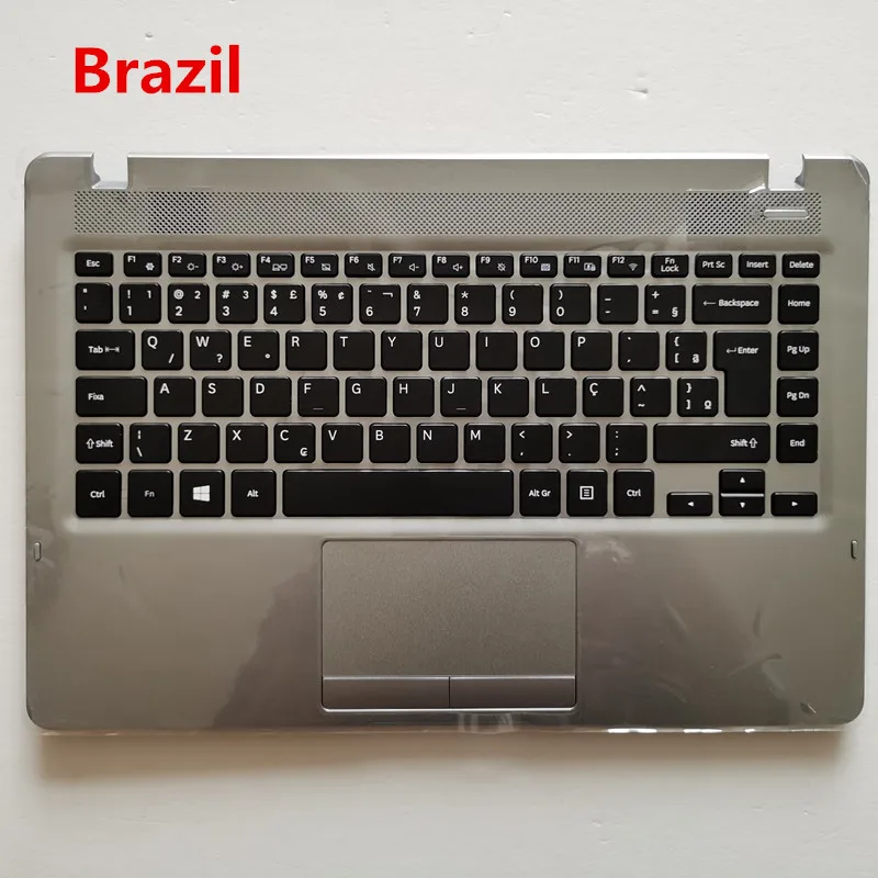 Brazil layout new laptop keyboard with touchpad palmrest for samsung NP300E4M-K01 300E4M  BA98-01257A