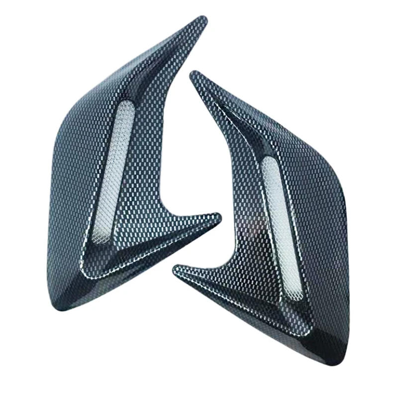 2PCS Car Vent Sticker Carbon Fiber Fake Vent Air Flow Fender 3D Shark Grille Sticker Car Simulation Side Vents Decorative