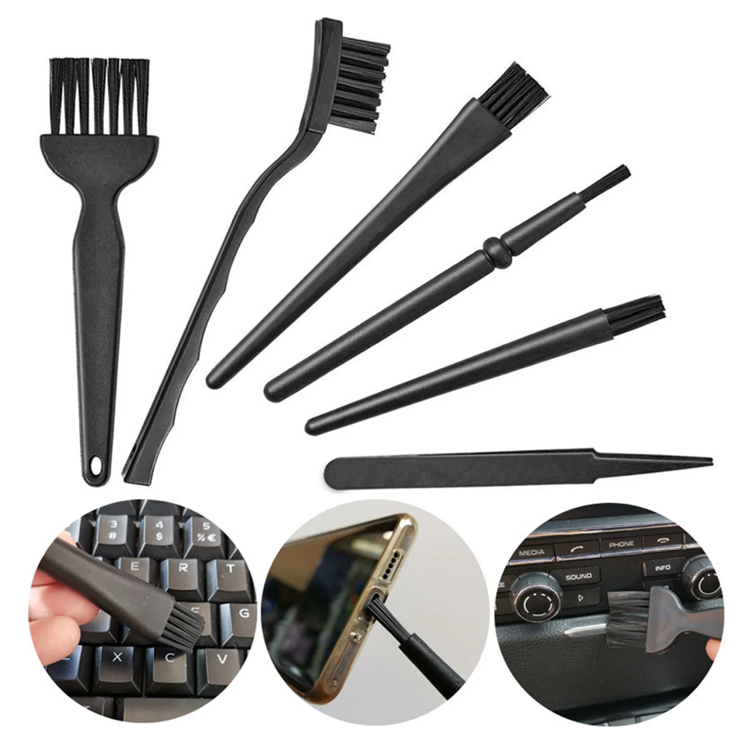 Professional  Laptop Keyboard Cleaning Kit 6pcs Small Portable Anti Static Computer Phone Dust Brushes Cleaner Accessories