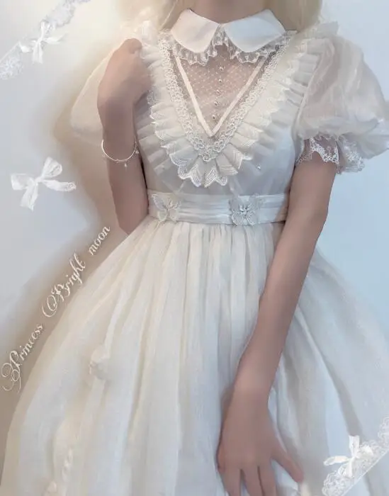 Robe de princesse pour fête thé Lolita, tenue Vintage, taille haute, style victorien, Kawaii, gothique, Lolita Op Loli Cos