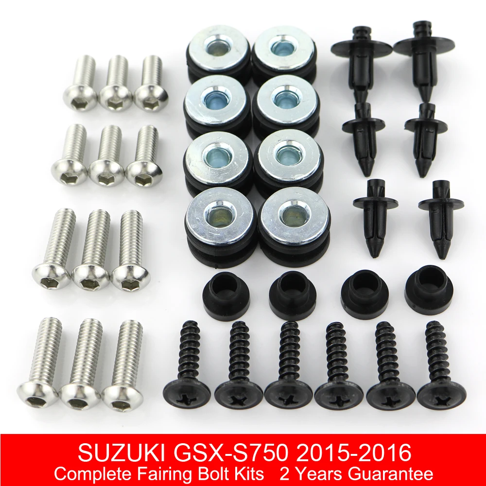 For Suzuki GSX-S 750 2015 2016 Motorcycle Complete Full Fairing Bolts Kit Stainless Steel Speed Nuts Fairing Clips