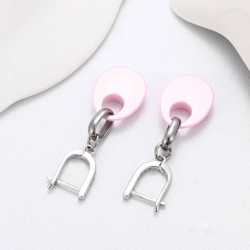 Top Quality Real Ceramic Water Drop Stud Earrings For Women Wedding Party Jewelry Elegant Black White Pink Blue Smooth Ceramic