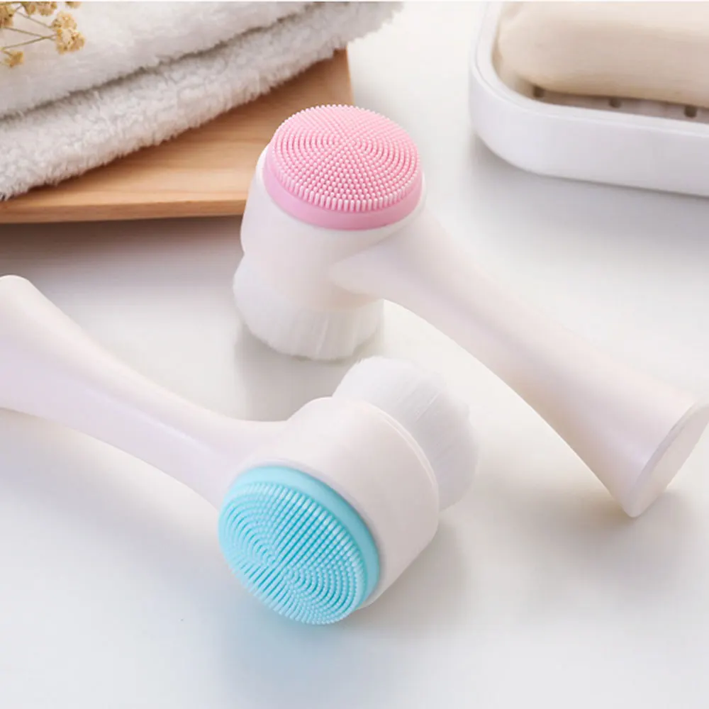 Double Side 3D Silicone Facial Cleansing Brush Portable Skin Cleaner Face Cleaning Massage Tool Face Brush  Beauty Tools