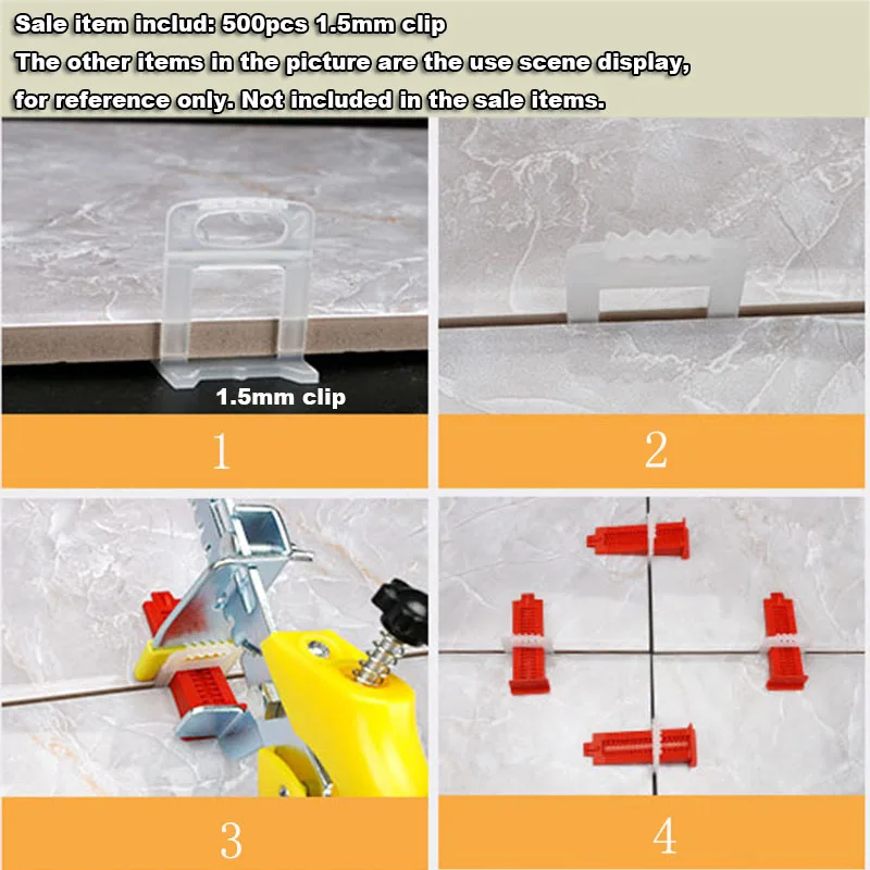 500 Chiếc 1.5Mm Ngói San Bằng Hệ Thống Levelling Do Khoang Cach Bang Sàn Ốp Lát Công Cụ Phù Hợp Với Hộ Gia Đình Hệ Thống Tầng Bộ Dụng Cụ Dụng Cụ