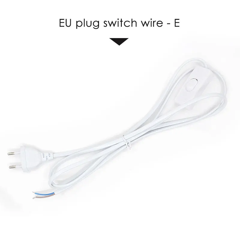 1.8m 2-Core-Power-Supply-Cable Lamp-Connector Power-Controller  Extension LED-Test-Light-Wire Button-Switch EU-Plug  220V 110V
