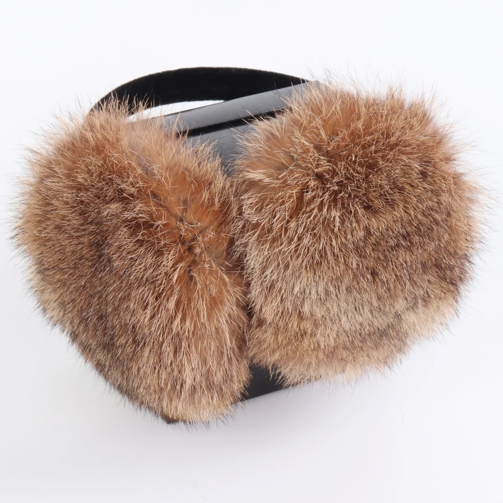 Nova chegada das mulheres inverno real pele de coelho earmuffs meninas quente pelúcia pele de coelho earflaps térmica senhora natural pele de coelho earmuff