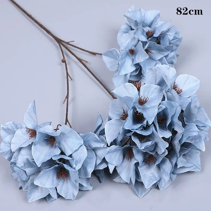 Artificial Fog blue Wedding silk Flower Plastic DIY Flower Arrangement Color Simulation Flower Christma Home House Deco Accessor