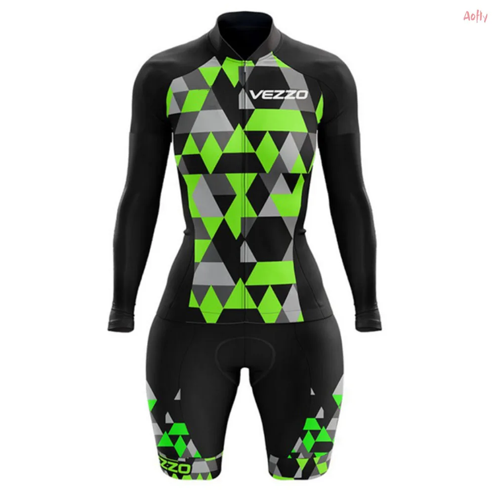 

New Listing 2022 Monkey Cycling Jersey Summer Women's Long Sleeve Shorts Jumpsuit Racing Suit Triathlon Lycra 9D Gel Lycra 9D