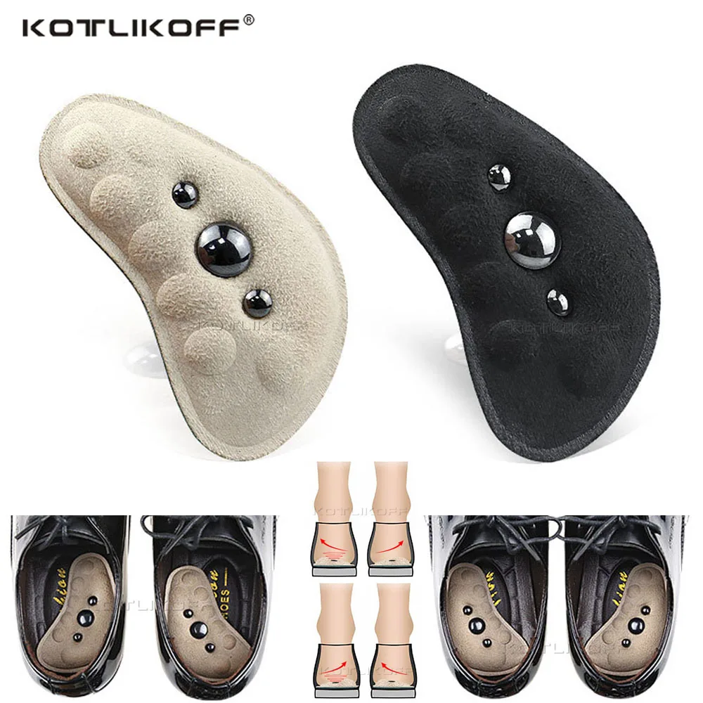 Magnetic Massage Heel Pad Orthopedic Insoles Cushion For Medial/Lateral Heel Wedge Insoles for Foot Alignment Soft Magnet Insole