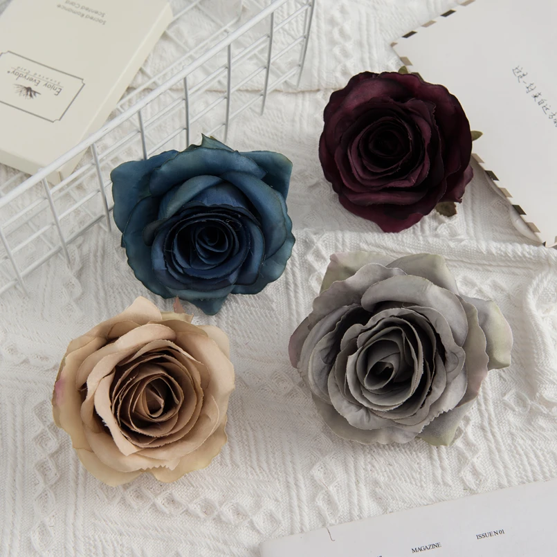10 Stück Künstliche Blumen Großhandel Seiden-Rosen Weihnachtsbaum-Dekoration Heimdekoration Hochzeitskranz Brautzubehör Geschenkbox – Detail 3