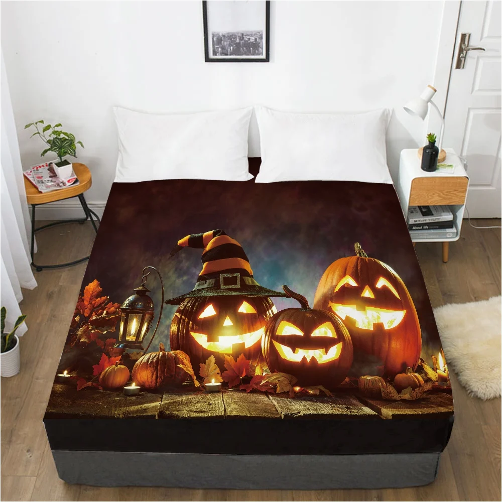 Cartoon Hallowmas Children's Elastic fitted sheet bed sheet With An Elastic Band Mattress Cover Bed cover for kids baby painting