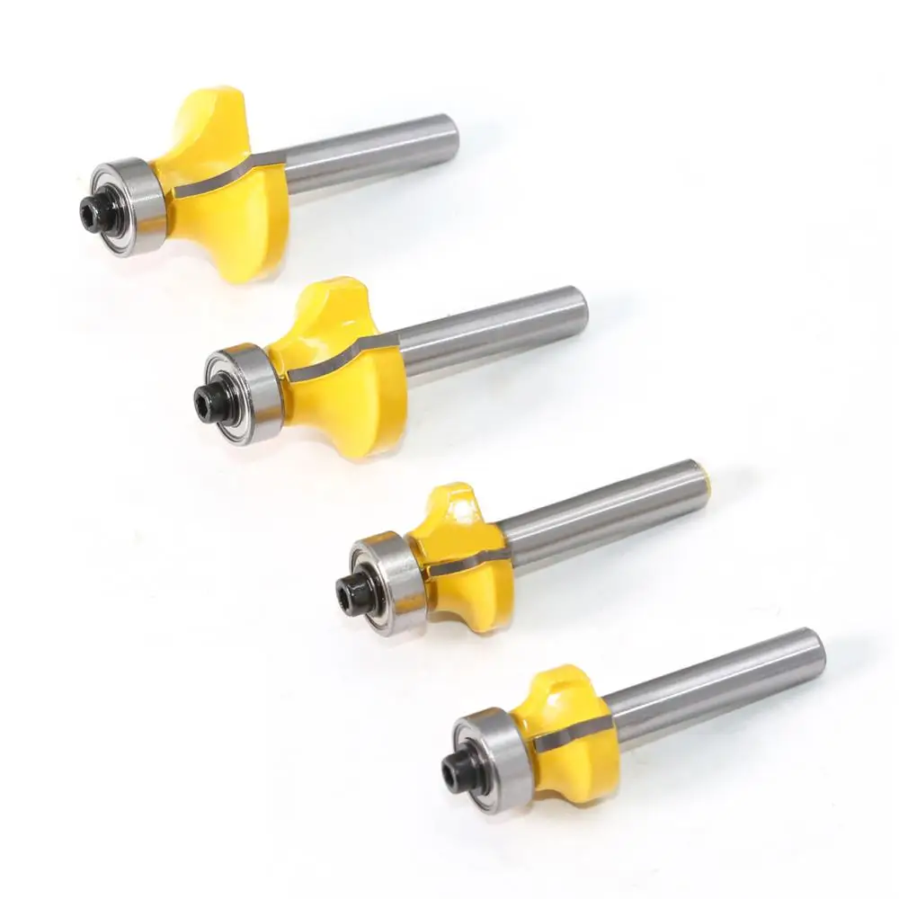 Broca de enrutador de esquina redonda con rodamiento, cortador de fresado para madera, carburo de tungsteno, vástago de 6mm, 1 piezas