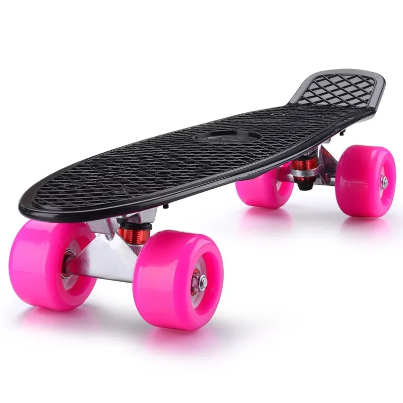 22 Inch Nhựa Ván Trượt Hoàn Thành Tàu Tuần Dương Cá Ban Con Trưởng Thành Mini Xu Ban Trẻ Em Skate Board 4 Bánh Xe Thể Thao Xe Tay Ga