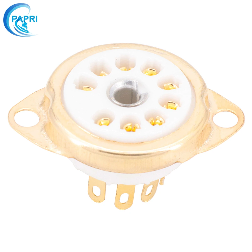 Imagem -03 - Cerâmica Banhado a Ouro Pequeno Pinos Válvula Titular Pequeno Nove Pés Tubo Socket Galpão para Uso 12ax7 12au7 12at7 10 Peças