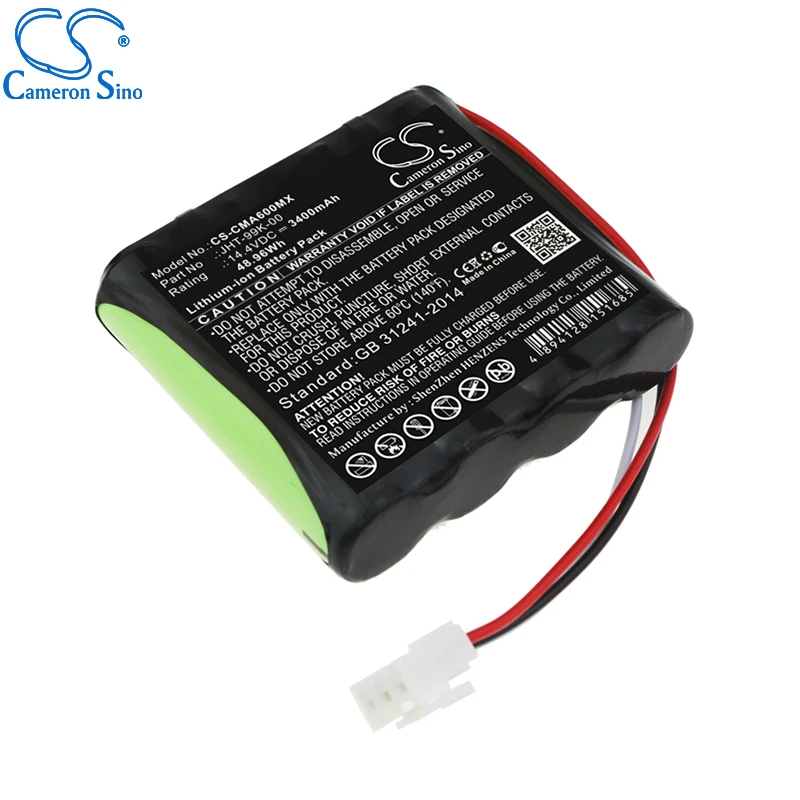 CameronSino Battery for COMEN CM600 CM-600 fits COMEN JHT-99K-00 Medical Replacement battery 3400mAh/48.96Wh 14.40V Black Li-ion