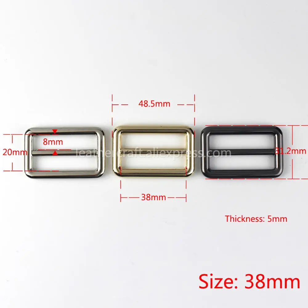 1x Metal Cast Tri-Glide Buckle 3 Bar Adjuster Slider Middle Center Bar Buckle for Leather Craft Bag Backpack Shoulder Strap Belt