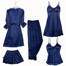 Women Satin Lace Pajamas Set M-XXL #2