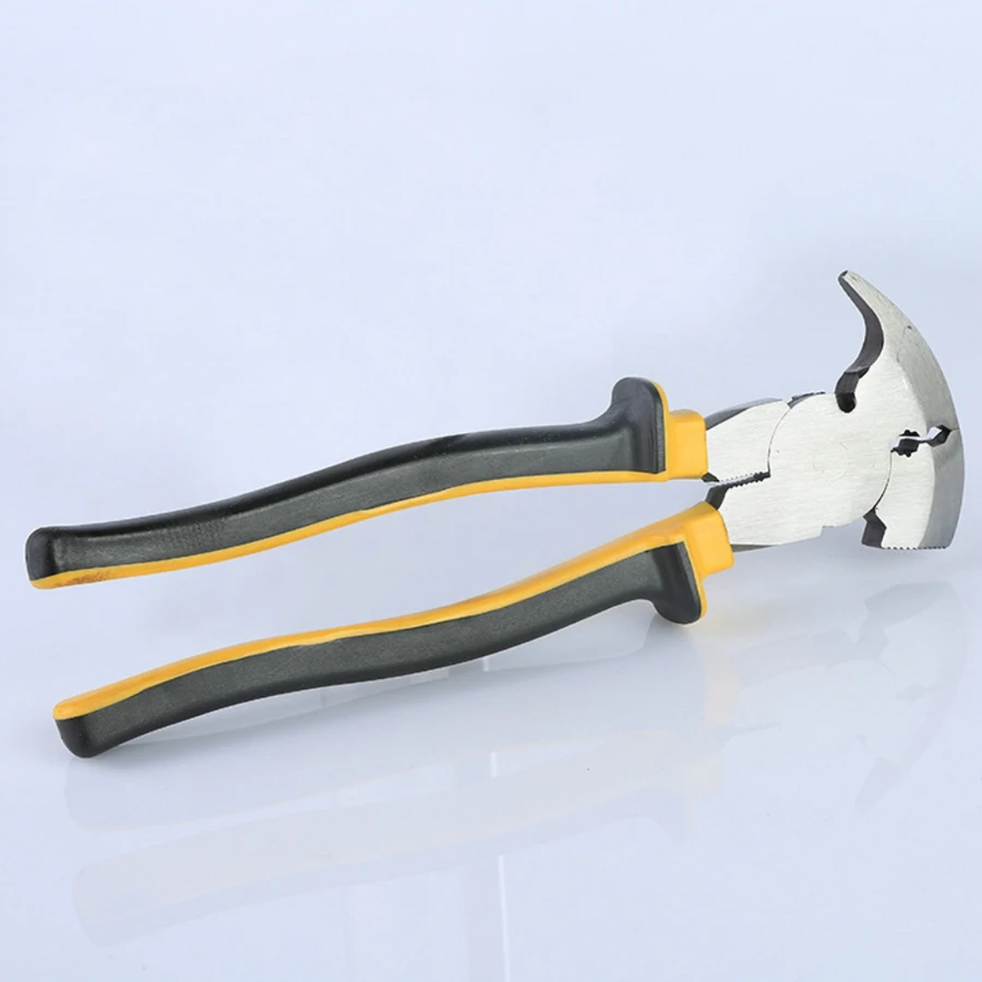 10 Inch Garden Fence Pliers Parallel Jaws Soft Grip For Wire Cutters Fencing Hammer Tool CR-V' Steel Multi Purpose Tools