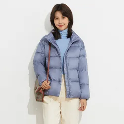 Piumini da donna 2021 nuovo autunno inverno colletto alla coreana piumino d'anatra bianco cappotti caldi spessi capispalla corto allentato Casual femminile