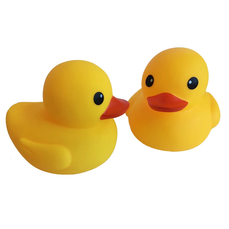 Big Size Baby Rattle Bath Toy Rubber Yellow Duck Squeeze Animal Children Bathing Bathtub Water Toys Race Squeaky Duck Ornament