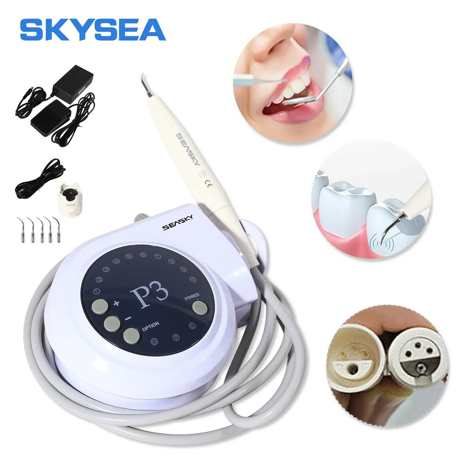 P3 Dental Ultrasonic Piezo Cavitron Scaler Handpiece Tips Compatible DTE SATELEC