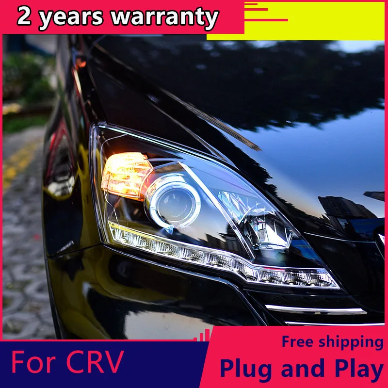 

KOWELL Car Styling ForHonda CRV headlights 2007-2011 For CRV LED head lamp Angel eye led DRL front light Bi-Xenon Lens xenon