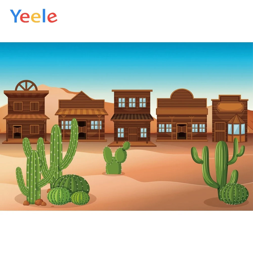 

Desert Cactus West Wild Cowboy Vintage House Baby Birthday Backdrop Vinyl Photographic Backgrounds Photo Background Backdrops