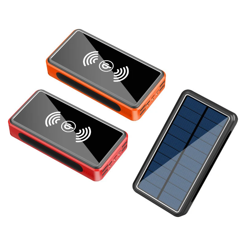 Imagem -04 - Carregador sem Fio Portátil Solar Power Bank para Iphone 15 Samsung Xiaomi Powerbank 30000mah Poverbank Smartphone Battery Charger