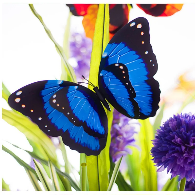 Flying Butterfly Fridge Magnets for Home Decor, Color Simulation, Garden Decorations, Yard, Plant, Lawn, 4 PCs/Lot, 22cm