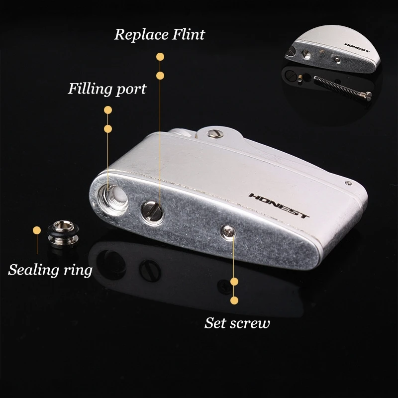 Retro Gasoline Flint Lighter Firewheel Trenches Pure Copper Cigarette Petrol Lighter Free Fire Inflated Metal Gadgets For Men