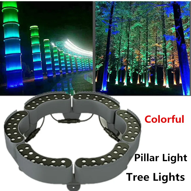 Christmas Park Spotlight Landscape Decoration Pillar Light Garden Lamp Post Led Tree Holding Lamp Colorful DC24V 60W Waterproof