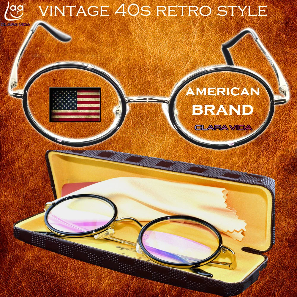 

2021=clara Vida=luxury Noble Titanium With Box Senator Round Retro Classical Duke's Reading Glasses+1 +1.5 +2 +2.5 +3 +3.5 +4