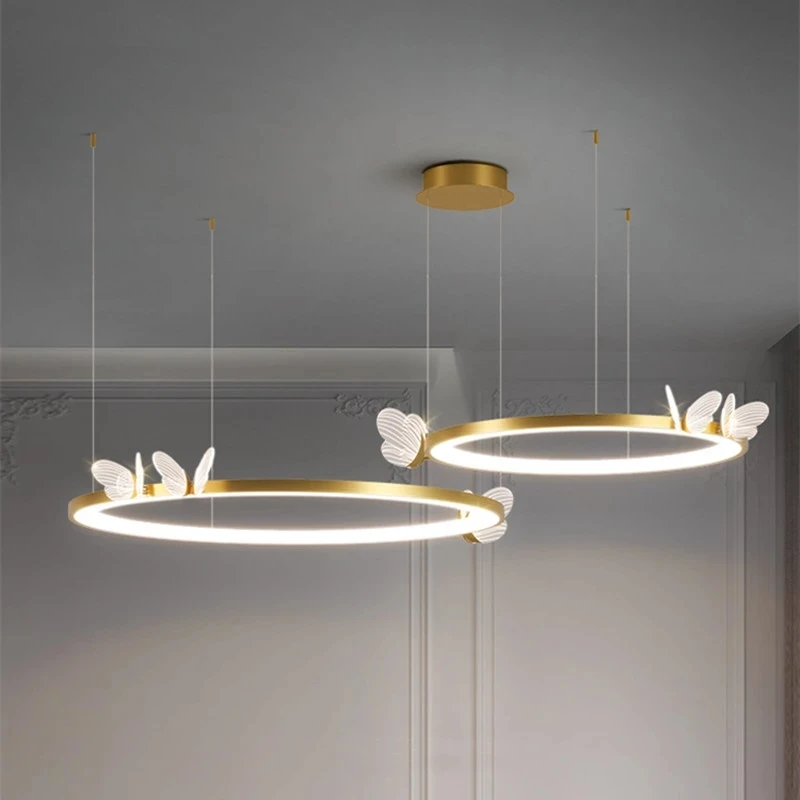 lustre de acrilico com borboleta de led lustre fosco de ouro com muitos estilos de iluminacao para hall sala de jantar quarto bar e cozinha 01