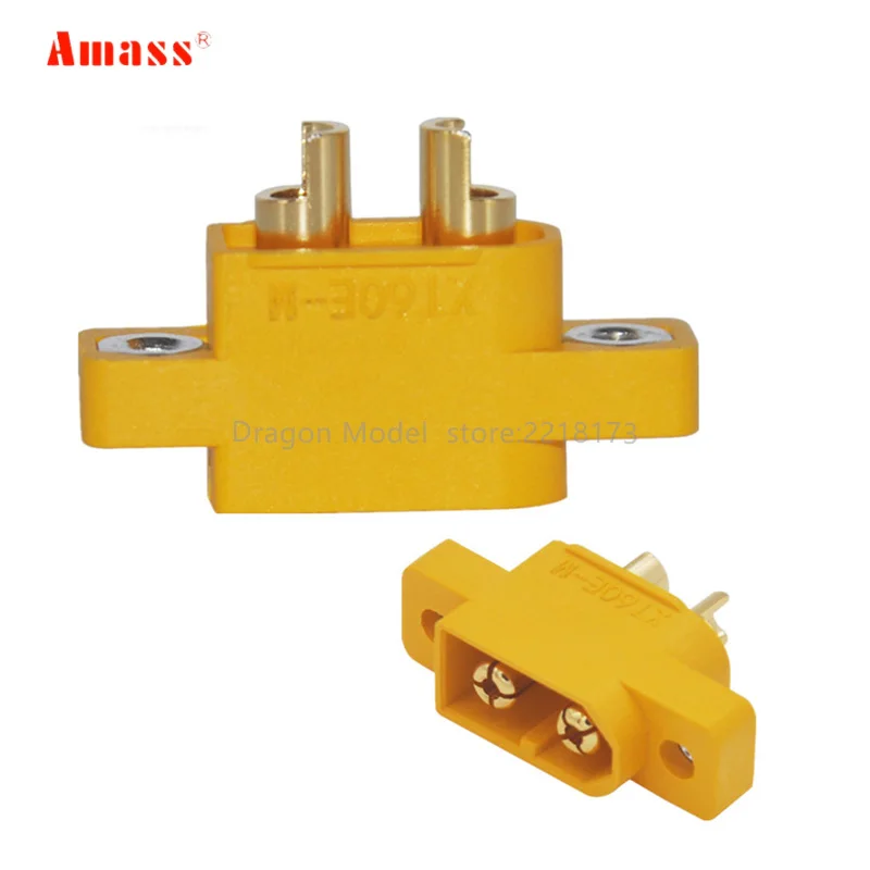 AMASS XT60E-M Mountable XT60 Male Plug Connector For Racing Models Multicopter Fixed Board DIY Spare Part