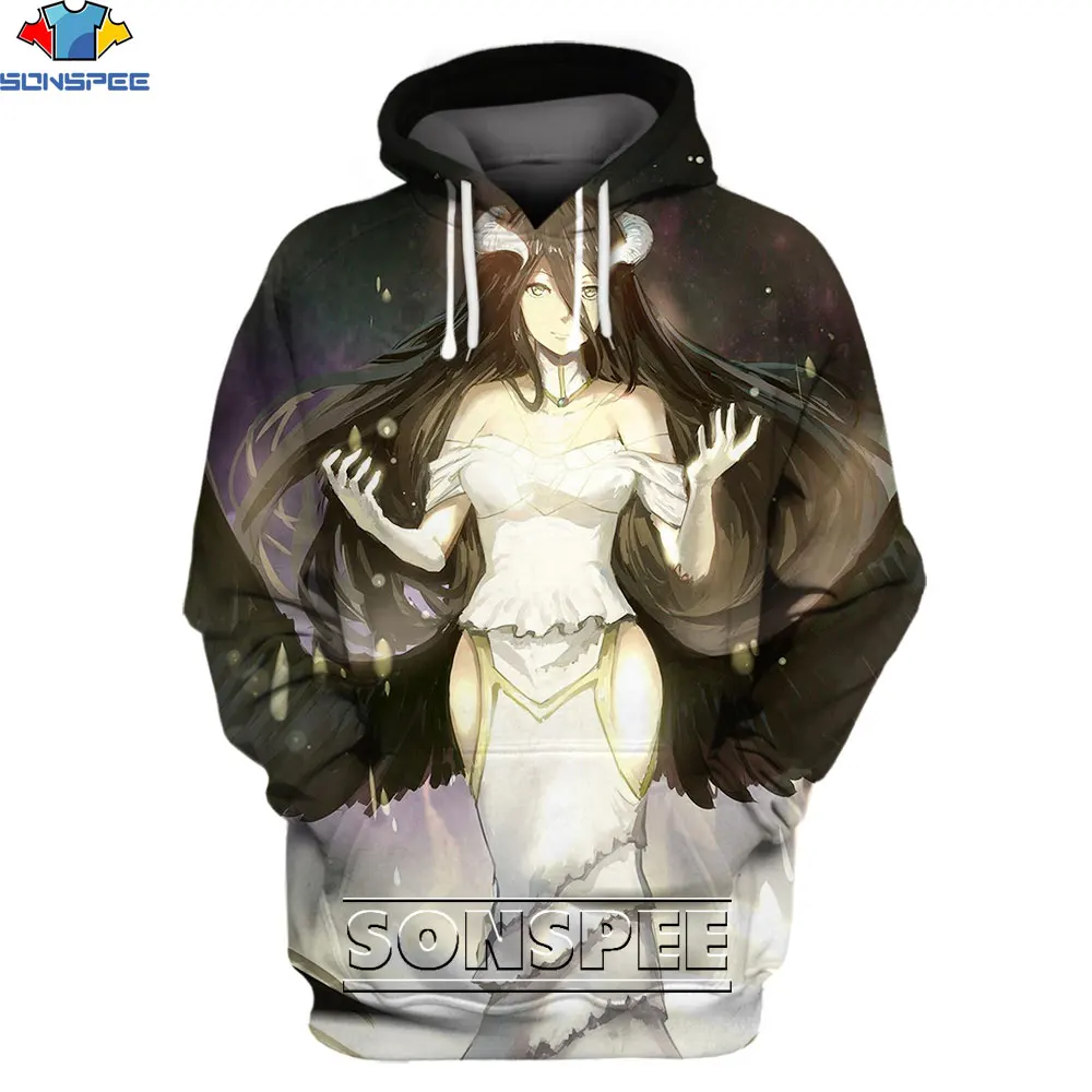 

SONSPEE Men's Anime 3D Print Hoodie Overlord Harajuku Hip Hop Pullover Tops Sweatshirt Autum Long Sleeve Jacket Men Clothing