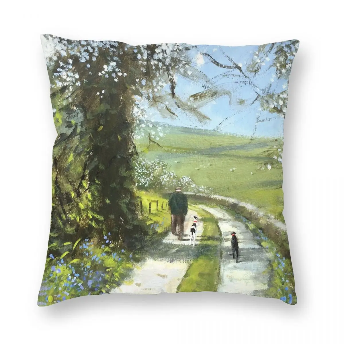 Stop For Tea Cake On The Way Back Pillowcase Polyester Linen Velvet Pattern Zip Decor Pillow Case Bed Cushion Cover 45x45