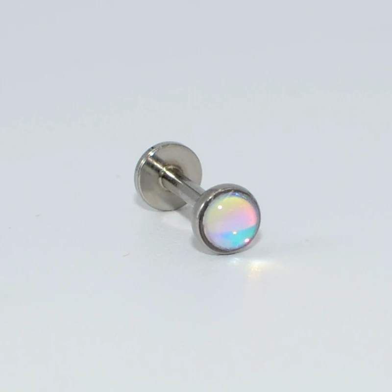 1 PC Flash Film Glitter Flat Back Labret Stud Ear Tragus Cartilage Helix Earring Fashion Body Piercing Jewelry