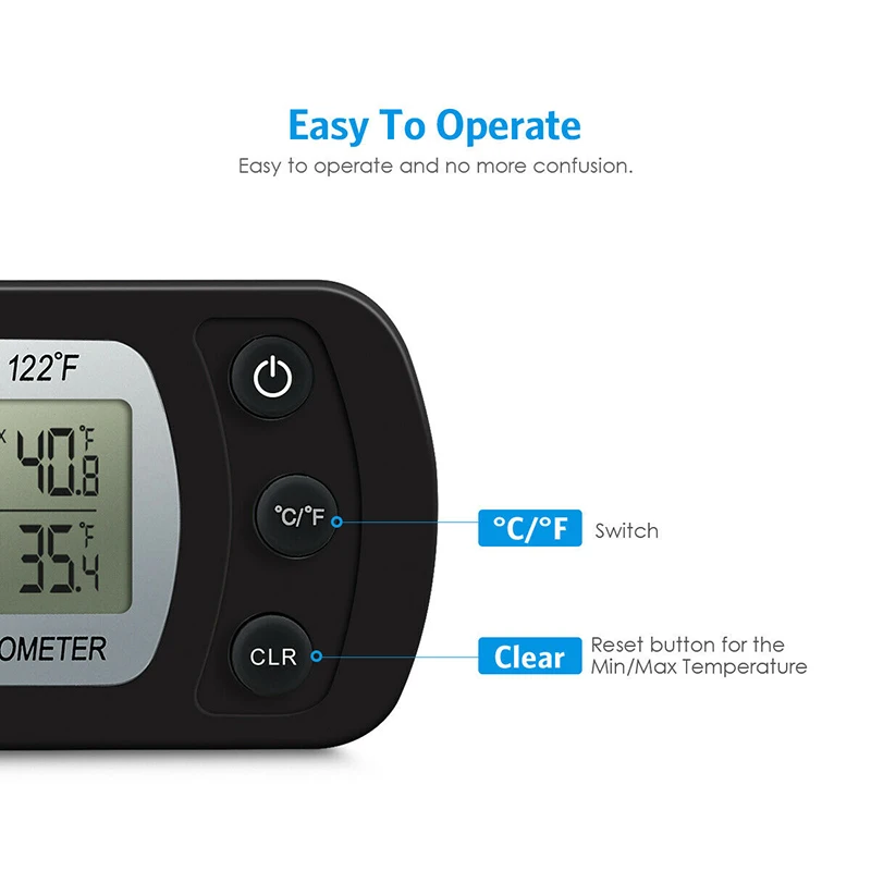 Termometro digitale grande schermo di precisione per uso domestico utensili da cucina e gadget misuratore di temperatura frigorifero congelatore Lcd