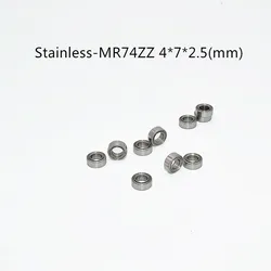 SMR74ZZ Stainless steel bearing 10 Pieces 4*7*2.5(mm) antirust metal sealed High speed Mechanical equipment parts