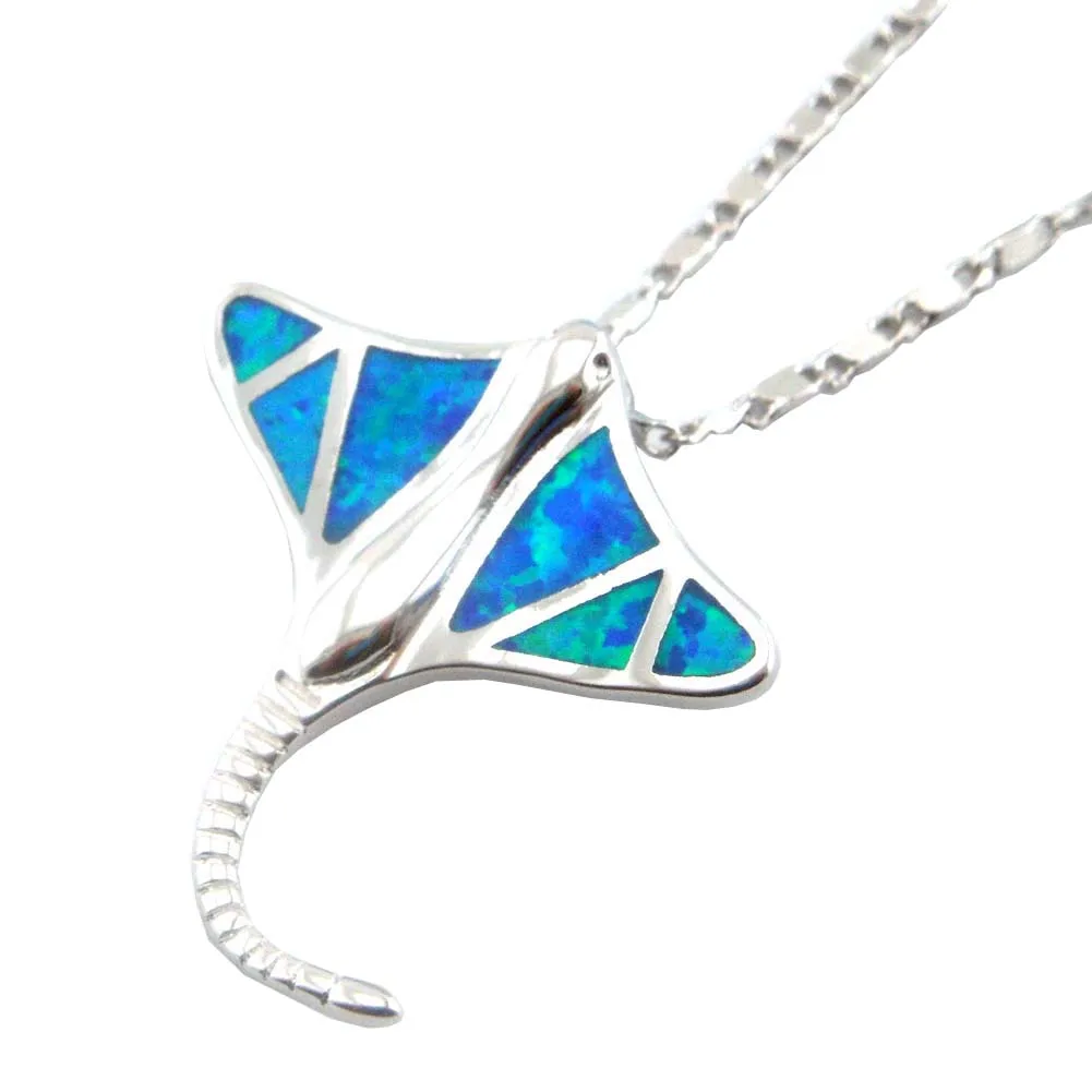 

fashion blue opal pendant ;sea animal pendant opal necklaces