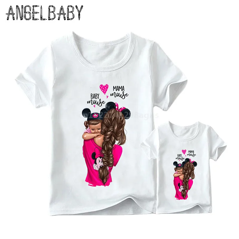 

Matching Family Outfits Super Mom and Daughter Print Boys Girls T-shirt Mother's day Present Clothes Kids&Woman Funny Tshirt