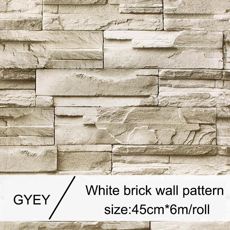 3D Brick Pattern Rock Sticker Waterproof PVC Wallpaper Bar Restaurant Background Wall Paper Wallpaper