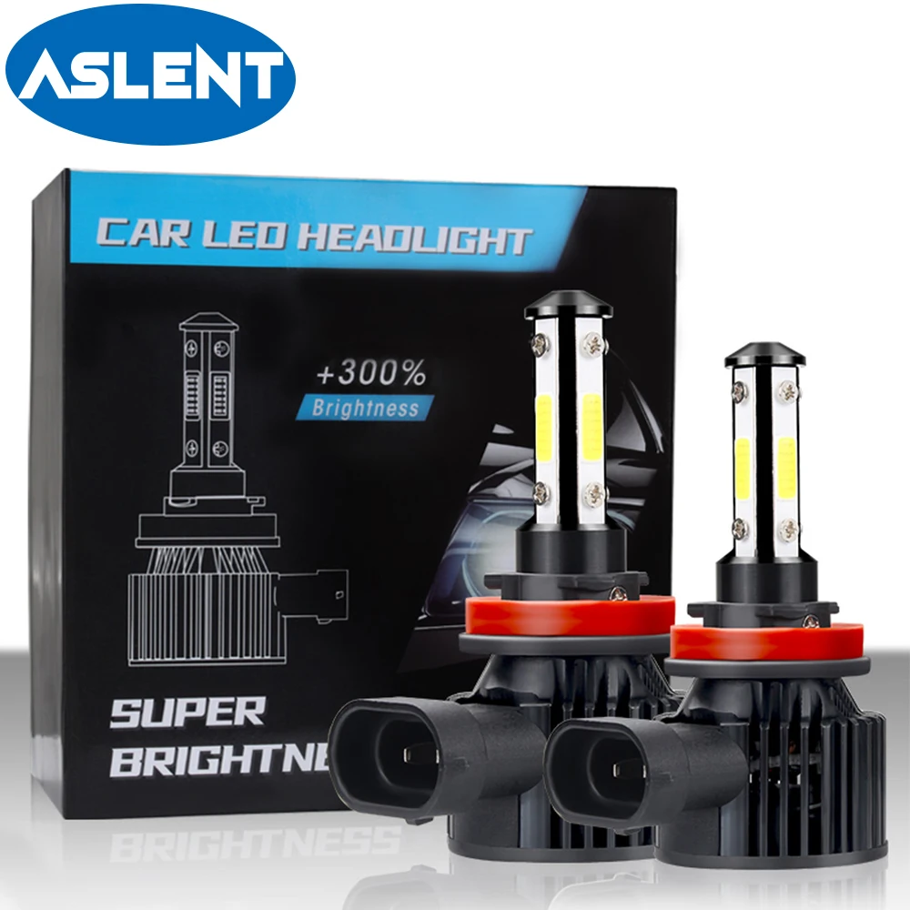 

4Sides Led COB Chips headlight bulbs mini body H4 H7 360 degree 14400LM H11 LED fog light H9 H8 9005 9006 HB3 HB4 9012 6500K 12V