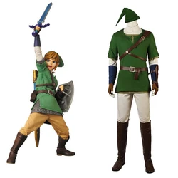 Game Twilight Princess Cosplay Costume Link Role-playing Battle Uniform Halloween Party Full Props With Hat Boots