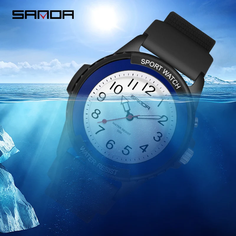 SANDA Fashion Sport men\'s Watches New Luxury Waterproof Digital Quartz Classic Top Quality WristWatch Relogio Feminino 6018