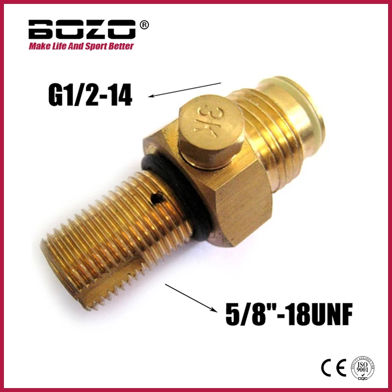 

Co2 Compressed Air Cylinder Tank Pin Valve Copper 5/8"-18UNF Accessories Diving Mountain Climbing