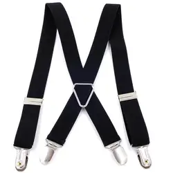 Suspender Pants Strap with 4 Grippers Business Party Adjustable Crossover Trousers Brace Belt Clip for 160-195cm Height