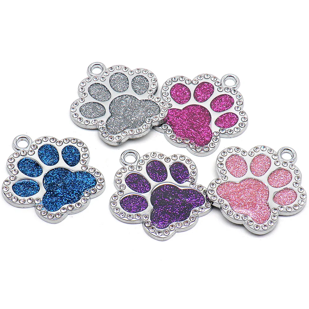 Wholesale 20Pcs Custom Dog ID Tag Personalized Engraved Pet Puppy Cat ID Collar Tags Paw Pet Accessories For Dogs Cat Petshop