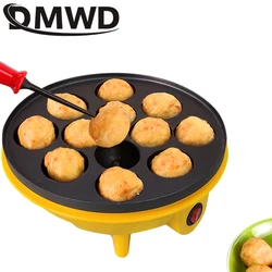 DMWD elektryczna Takoyaki Maker domowa kula ośmiornicy misa na grilla 12 otworów Mini Takoyaki maszyna do pieczenia Chibi Maruko Maker 220V