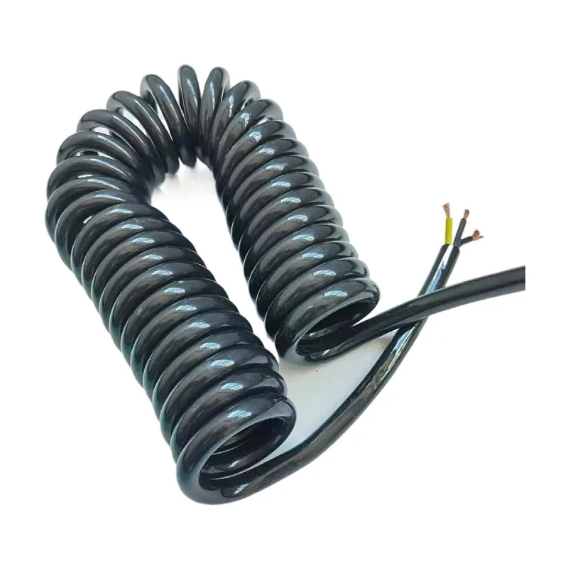 2 core PU spring spiral cable wire 18 AWG 3/4 core 17 15 13 awg power cable stretch 1 2 3 4 5 6 7 8 9 10 11 12 13 14 15 meters